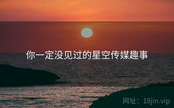 你一定没见过的星空传媒趣事