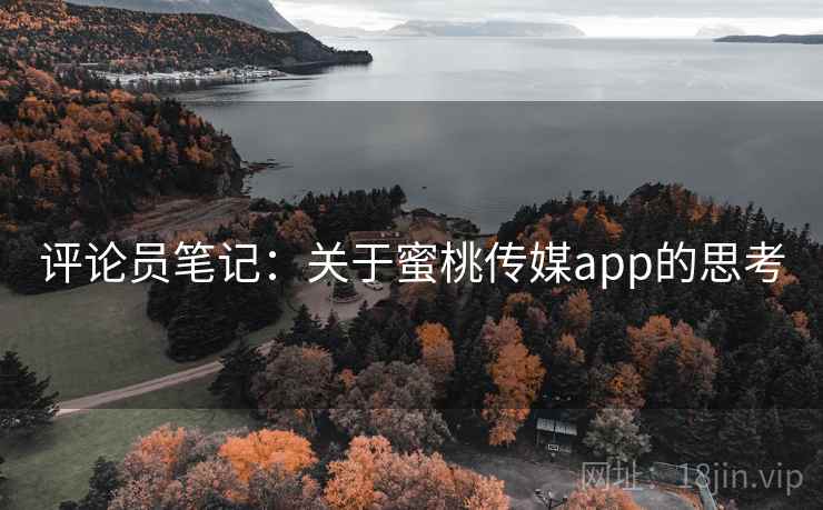 评论员笔记：关于蜜桃传媒app的思考
