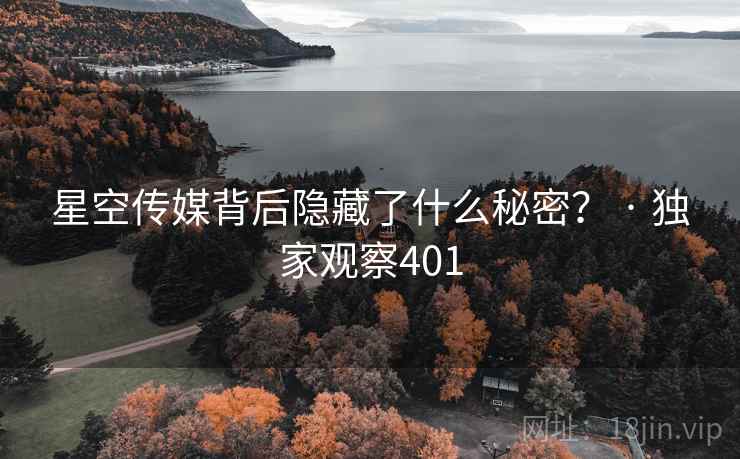 星空传媒背后隐藏了什么秘密？ · 独家观察401